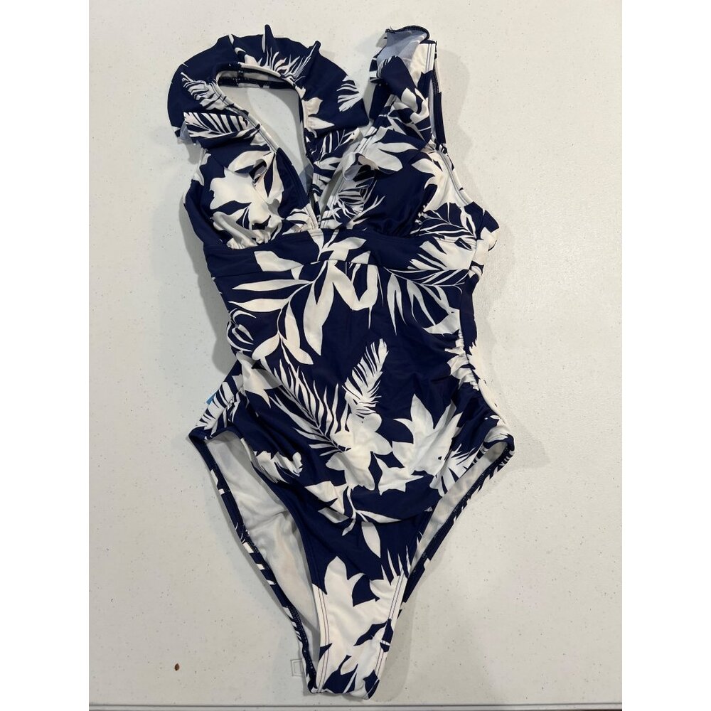 Cupshe Womens Tropical Floral Print One-Piece Swimsuit Size Small